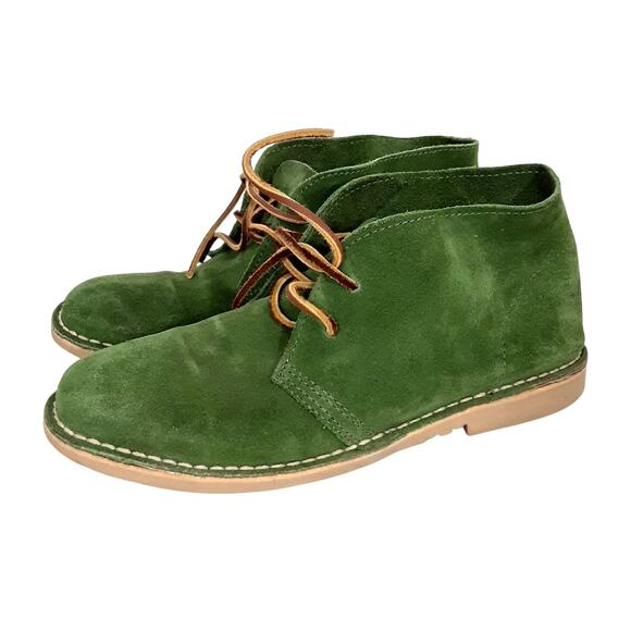Olive Green Suede Desert Boots Lace Up Chukka Womens 8 Safari Boot Utility Gorp - Picture 1 of 10